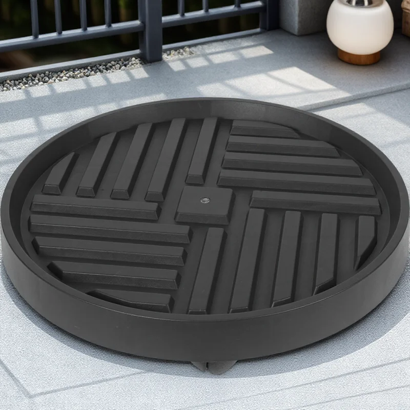 

1 Set Rolling Plant Tray Heavy Duty Flower Pot Saucer Floor Protection Water Storage Movable Wheels Outdoor Durable Planter Base
