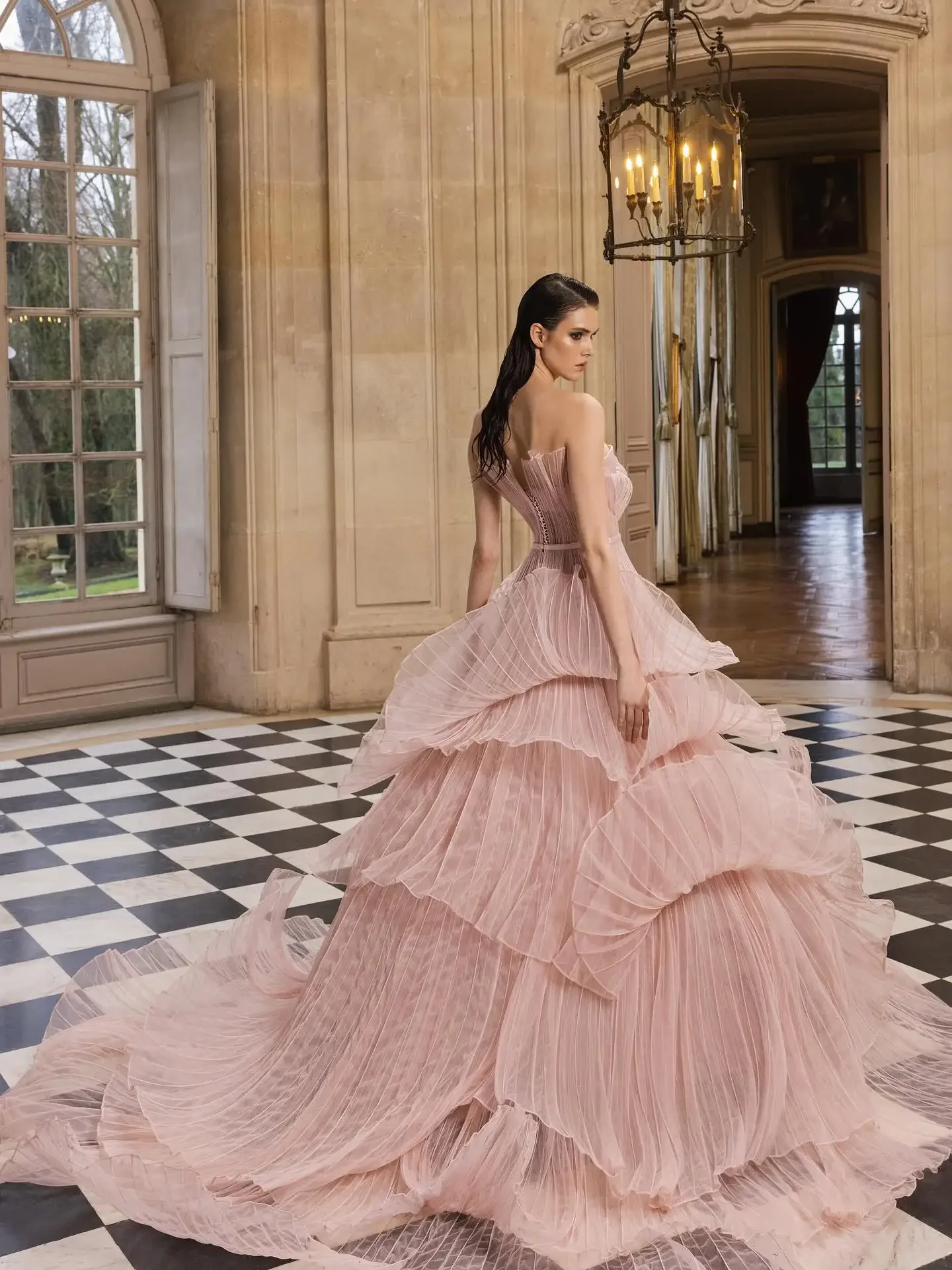 المتدرج الأورجانزا فريد مساء فستان ماكسي الجنية مطوي فساتين السهرة الربيع الزفاف دش ثوب الزفاف ثوب رسمي مخصص #2