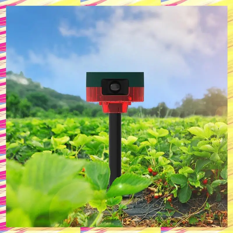ABJJ Solar Outdoor Motion Sensor Siren, 360° Detection Siren, Animal Repellent, Voice Recording Speaker 129Db Durable