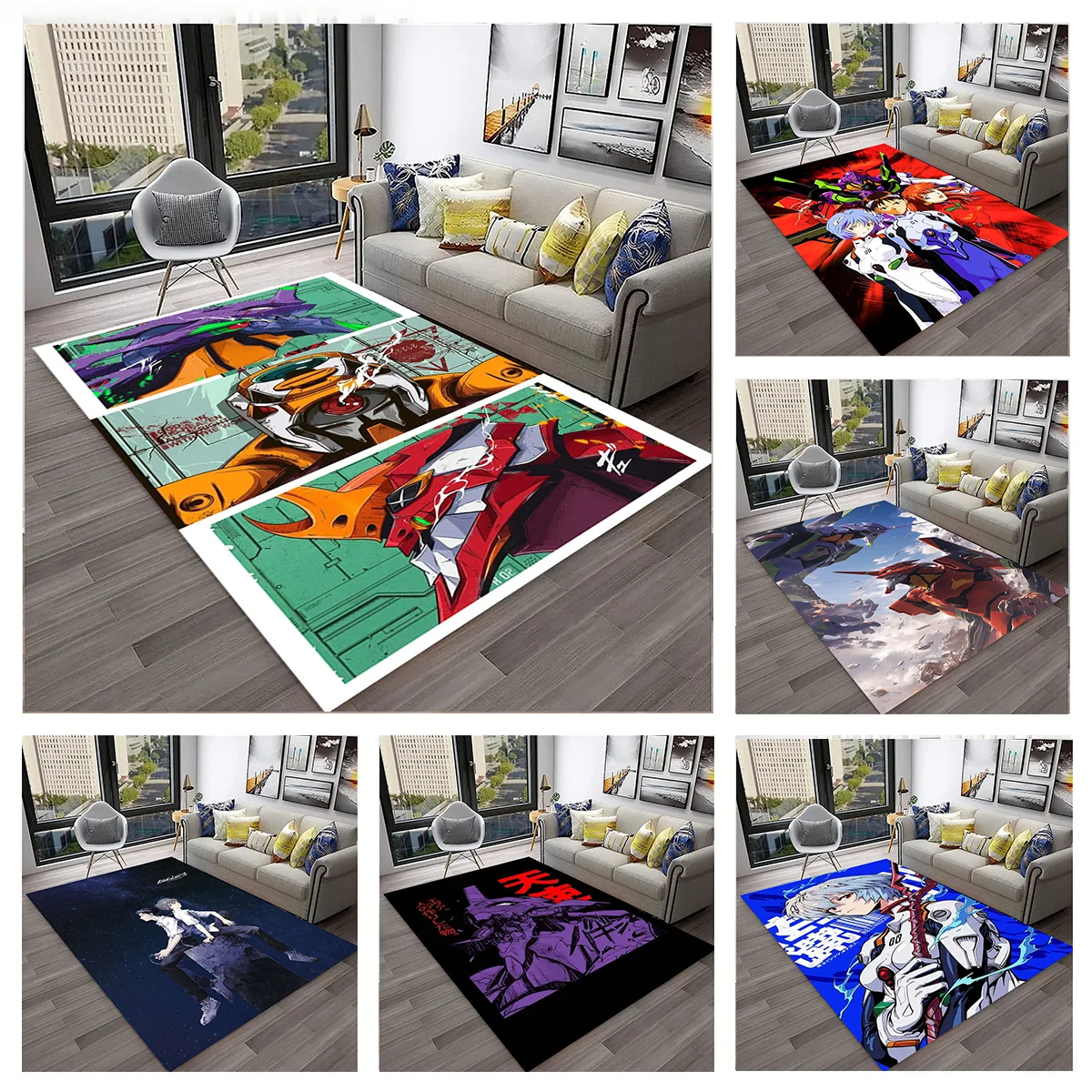 E-Evangelions Cartoon G-Genesis Anime Carpet Rug for Art Living Room Art Decor Sofa Home Kids Game Area Rug Non-slip Floor Mat