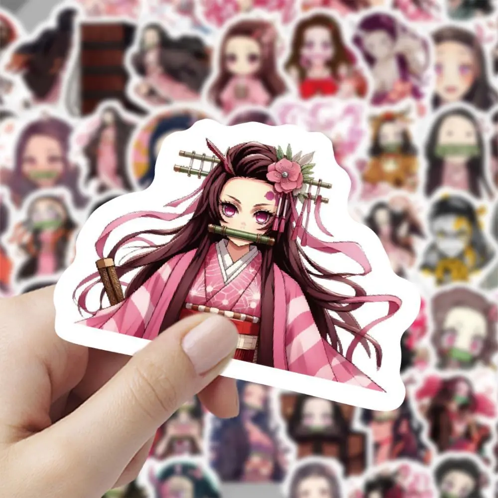 10/60PCS Anime Demon Slayer Kamado Nezuko Figure Sticker Cartoon Art Picture Laptop Guitar Water Cup Cafe Decor Diy Stickers Toy