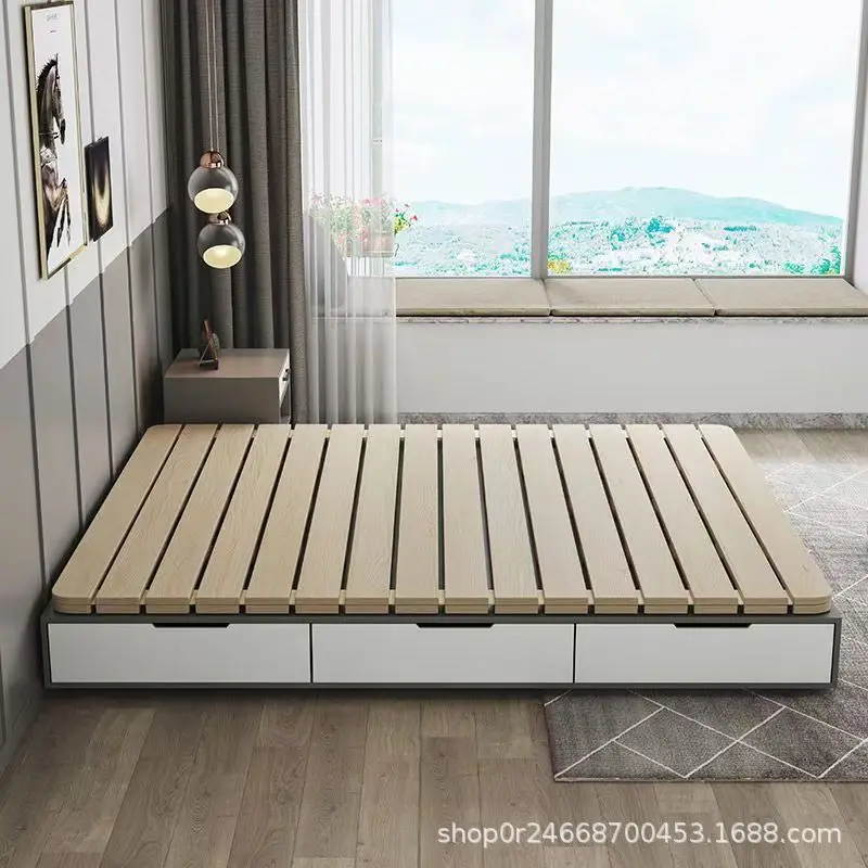 Tatami moisture-proof special row skeleton solid wood thickened bed board breathable folding floor, hard mattress shelf floor
