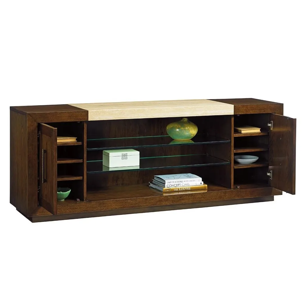 Modern Style Living Room TV Cabinet Custom Wooden TV Storage Media Cabinets for American Multi-Family