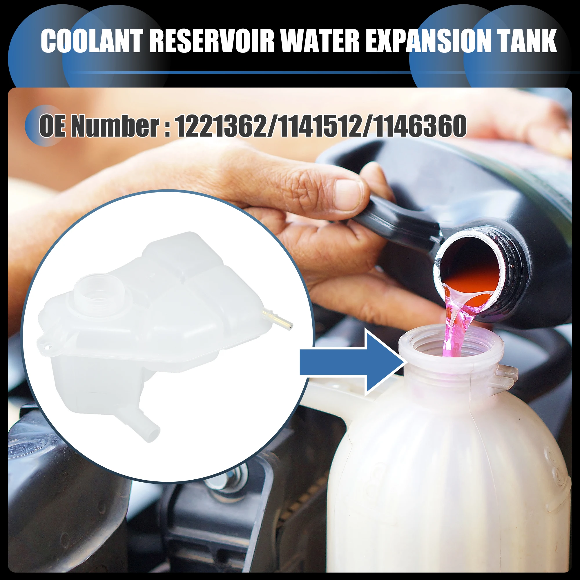 UXCELL Coolant Expansion Overflow Tank No.1221362/1141512 for Ford FIESTA MK6 2001-2008