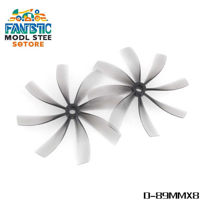 Hqdrop 3.5-Inch Propeller Blades 89mmx8 2 Forward+2 Reverse High Lift Ducted Aircraft 8-Blade Propeller Ring Aircraft Fixed Wing