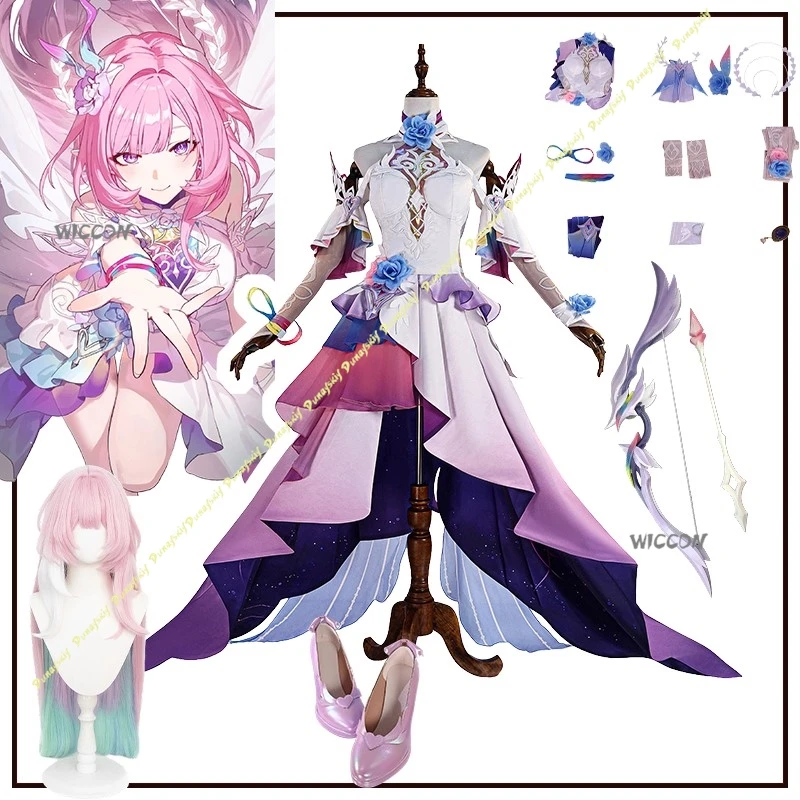

Honkai：Star Rail Cyrene Suit Cosplay Costume Girl Dress Clothe Accessories Pink Purple Skirt Stage Shoes Wig Christmas Halloween