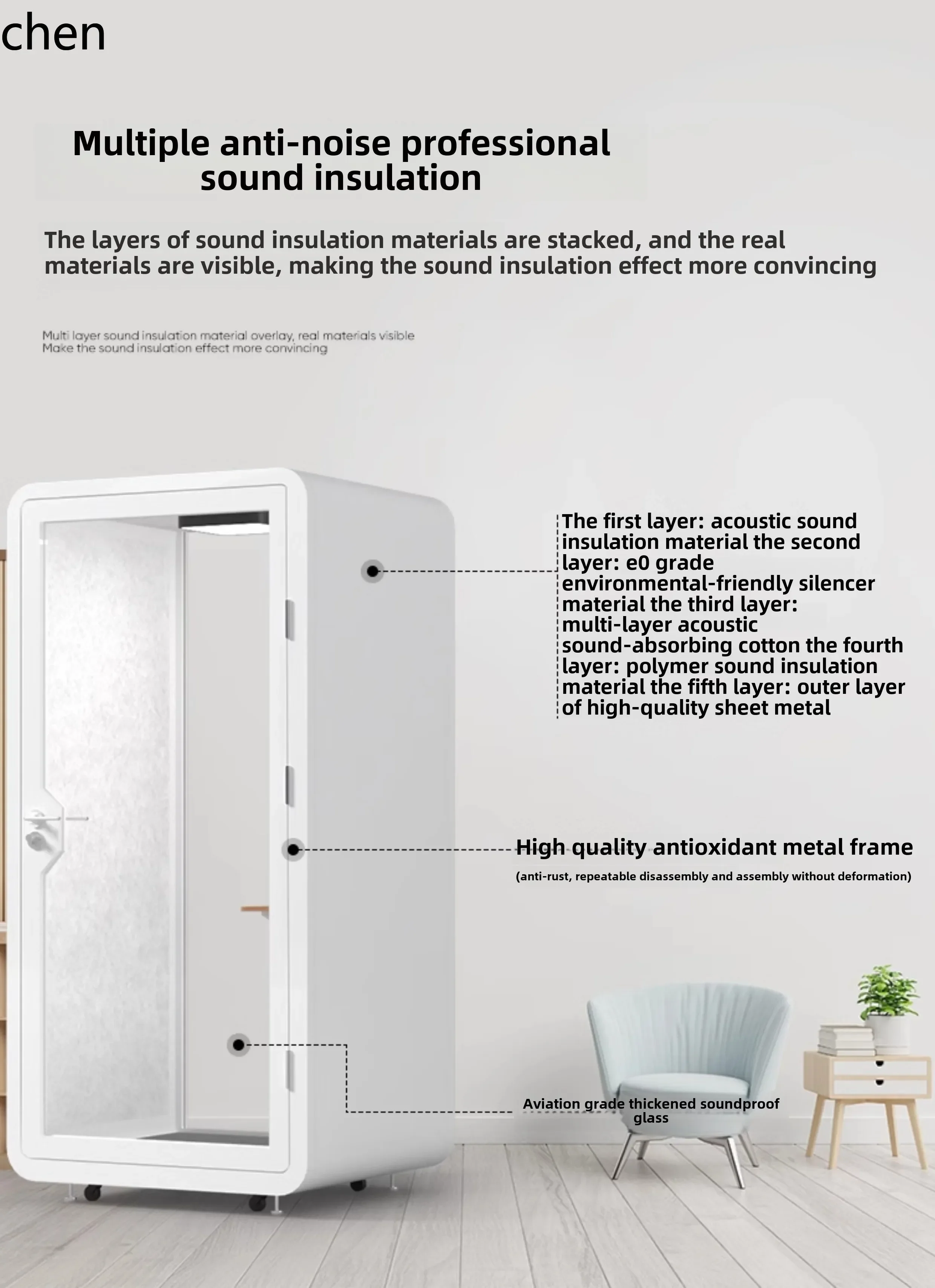 YFY Mobile phone booth Soundproof room Song practice live stream Indoor recording studio Learning silent warehouse