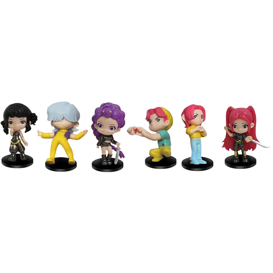 Hot 6p/12p Kpop Demon Hunters Saja Boys Kpop Girls Series Anime Figure Decorazione da scrivania Statue Ornamento Regalo di Natale/Halloween