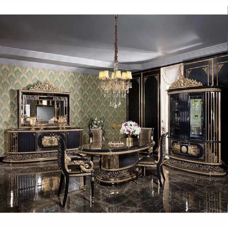 ^& Classic Royal Dining Suites Furniture for Living Room,High Quality Dining Table Set 6 Seater Luxury