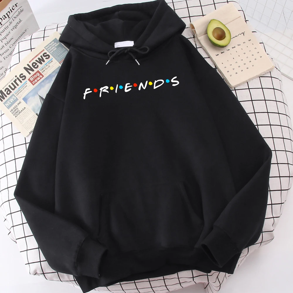 

Sitcom Movie Friends Printed Mens Hoody Korean Fleece Sweatshirt Simple Crewneck Hooded Street Oversize Autumn Men's Clothes