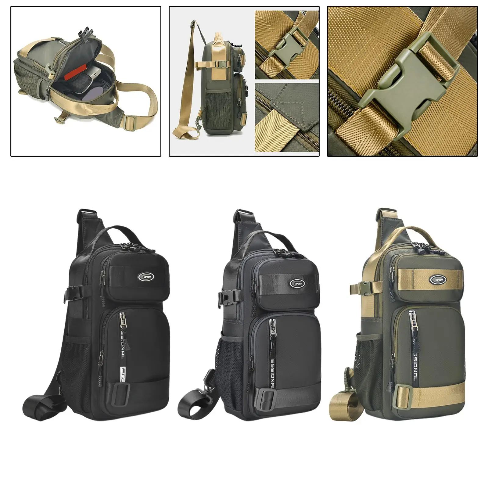 Sling Backpack Versatile Anti Theft Crossbody Bags for Trips Camping Fishing