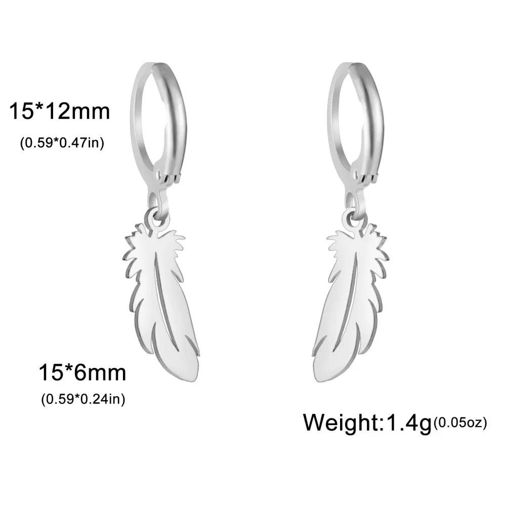 Eueavan Winzige Feder-Creolen, exquisiter goldfarbener Ohrring für Frauen und Mädchen, Punk, trendiger Edelstahl-Schmuck, Geburtstagsgeschenk – Detail 15