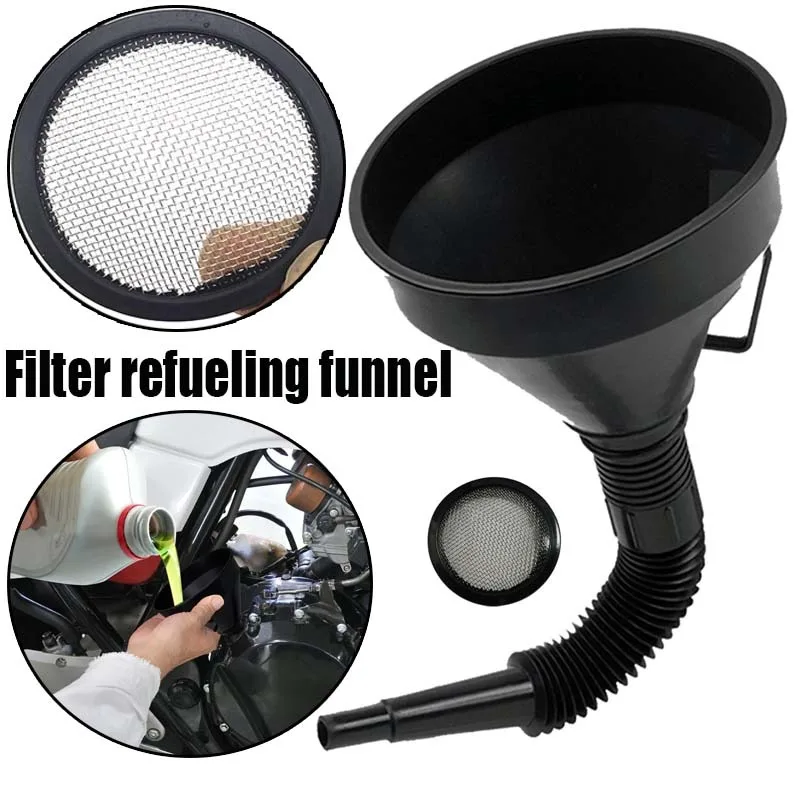 Auto Motor Öl Flüssigkeit Diesel Weithals Trichter 1/2/3/4 Pcs Universal Mit Griff Filter Verlängerung Rohr große Kunststoff Auto Trichter