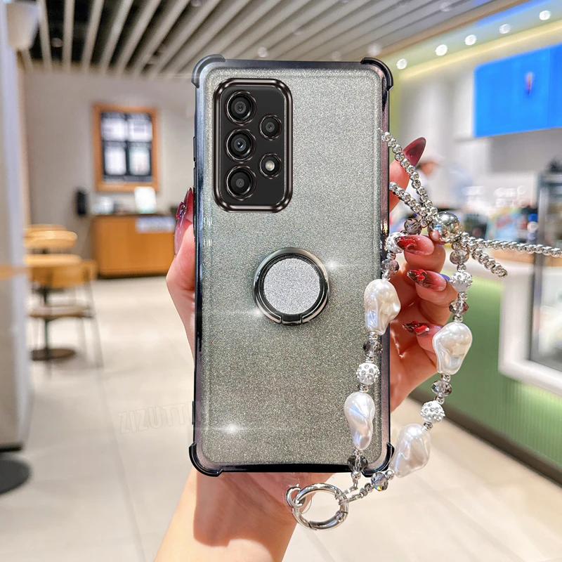 Noble Jewelry Luxury Ring Phone Holder Case For Samsung Galaxy A13 A14 A15 A16 A24 A25 A34 A35 A36 A54 A55 A12 A22 4G 5G Cover