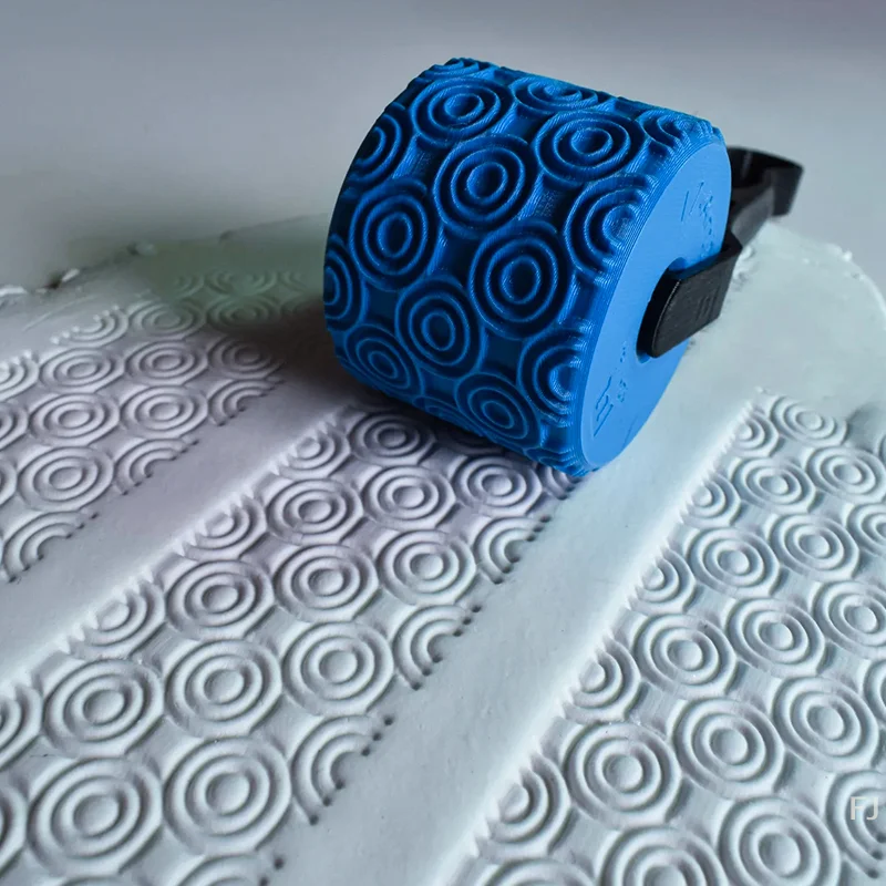 [YU]Stamp Roller Geometric Flower Patterns Relief Rolling Tool Ceramic Clay Texture Wheel Clay Molds DIY Clay Tools Art Decor