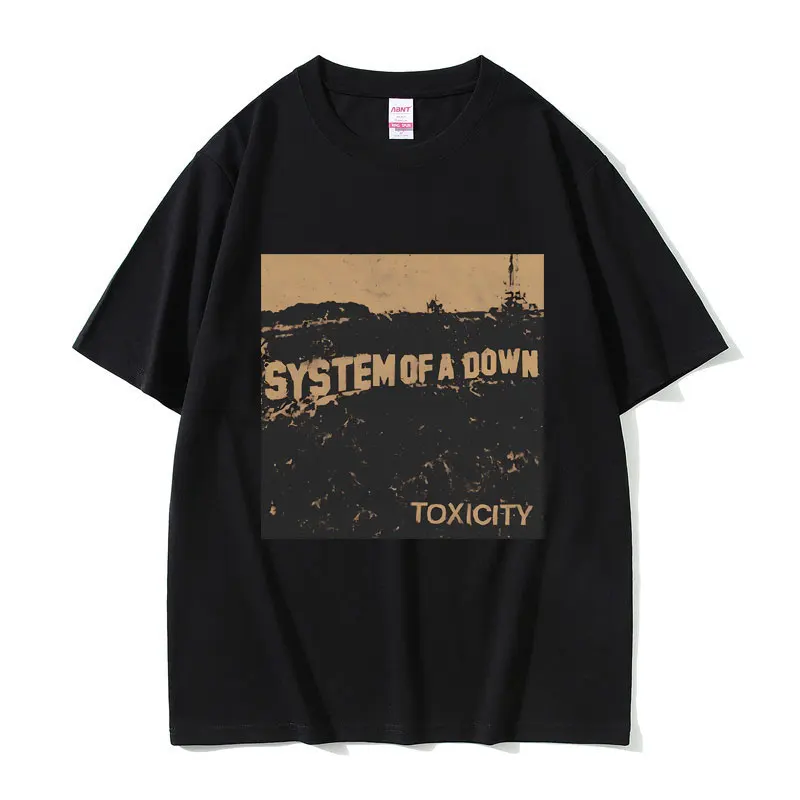 

Rock Band System of A Down Toxicity Music Album Cover T Shirts Men Vintage Oversized Tees Male Alternative Metal Music T-shirt