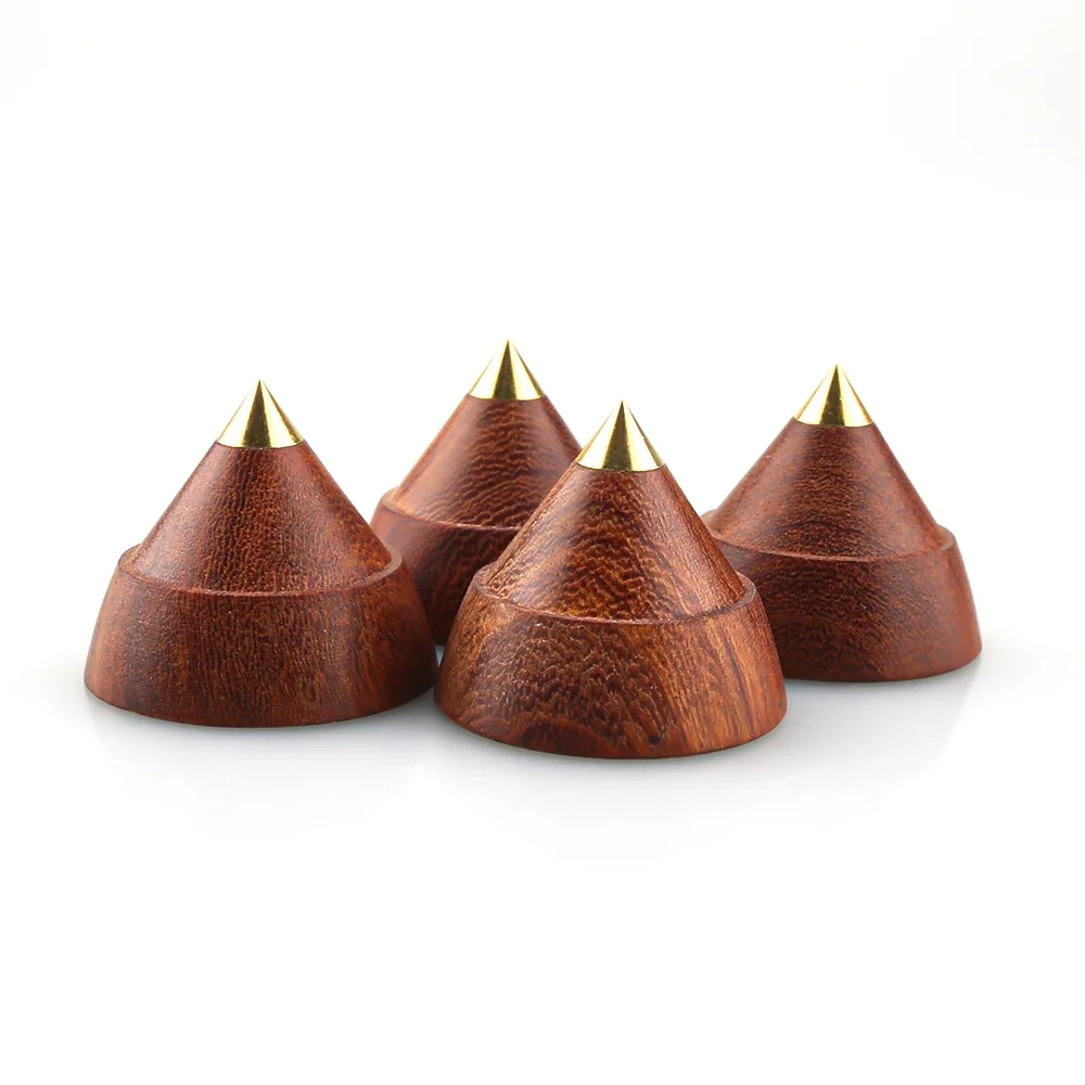 4 sets 23x20mm quality rosewood sandalwood speakers spike speaker amplifier CD player Isolation Stand Feet Spike Pad Base