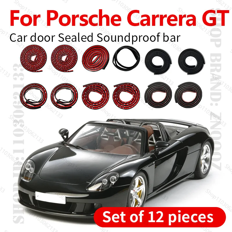 

For Porsche Carrera GT 980 Car Door Seal Strip Rubber Double Layer Sealing Protector Soundproof Dustproof Seal Strip 12PCS Set