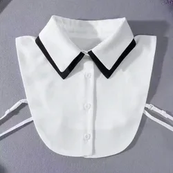 24 Styles Fake Collar For Shirt Double-deck Detachable Collars Solid Shirt Lapel Blouse Top Men Women White Girls Top Clothes