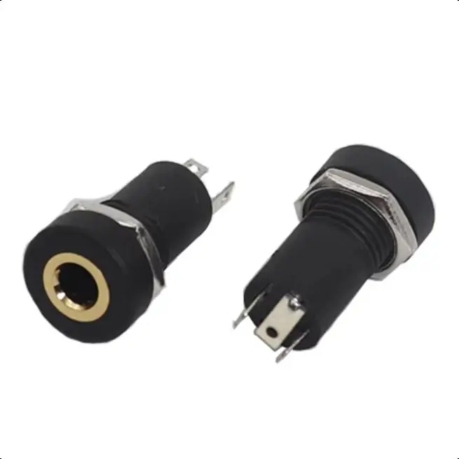【10-1PCS】3.5mm 3 Pole Audio Jack Socket Female Stereo Connector Solder Panel Mount With Nuts 3.5 Headphone Jack PJ-392A 3Pin