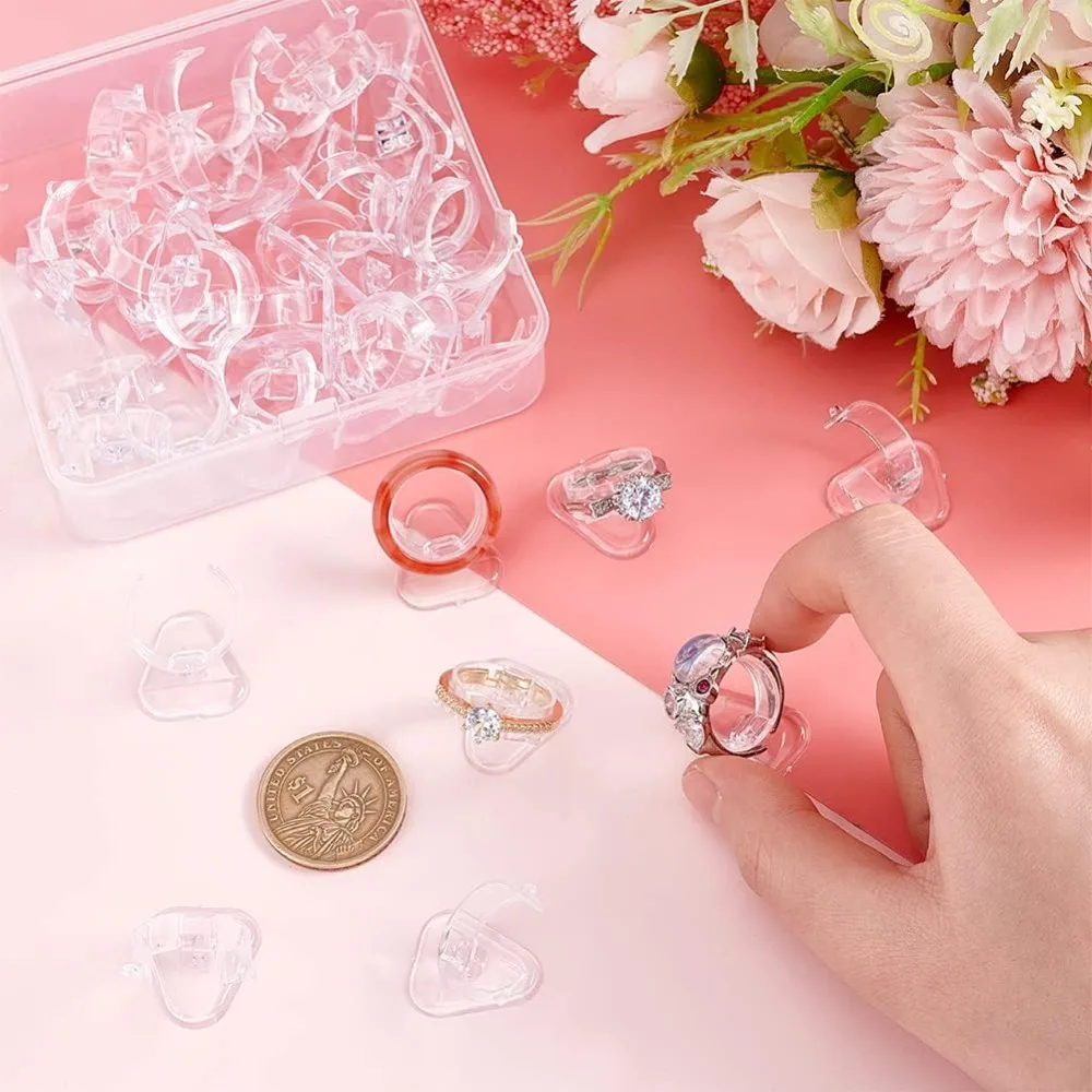 36pcs Ring Display Stands, Mini Plastic Ring Holder Jewelry Display for Selling Ring Stand for Jewelry Single Finger Rings Decor