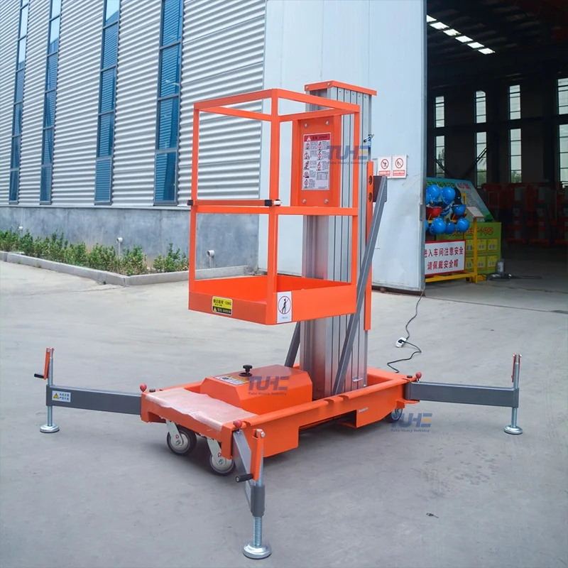 

CE Certified Aluminum Alloy Single Mast Lift Electric Driven 6m 8m 10m Lifting Height Vertical Single Mast Lift