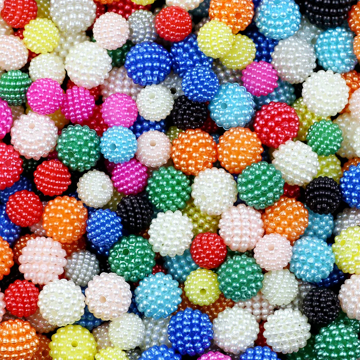 12mm 30pcs Mixed Color Prune Ball Acrylic Round Loose Beads For Jewelry Making DIY Bracelet Neckalce Handbag Craft Accessories