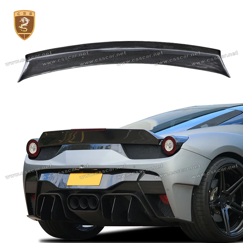 Tapa de carreras Spolier de ala trasera de camión para Ferrari 458 estilo Vor, alerón de bota de fibra de carbono, accesorio para coche
