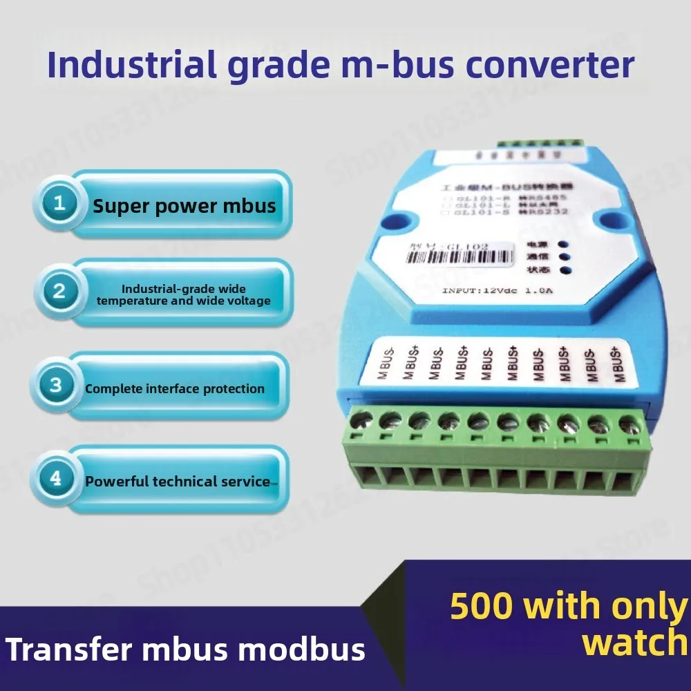 MBUS M-BUS to RS485 Converter Modbus RTU up to 500 Meters Transparent Transmission