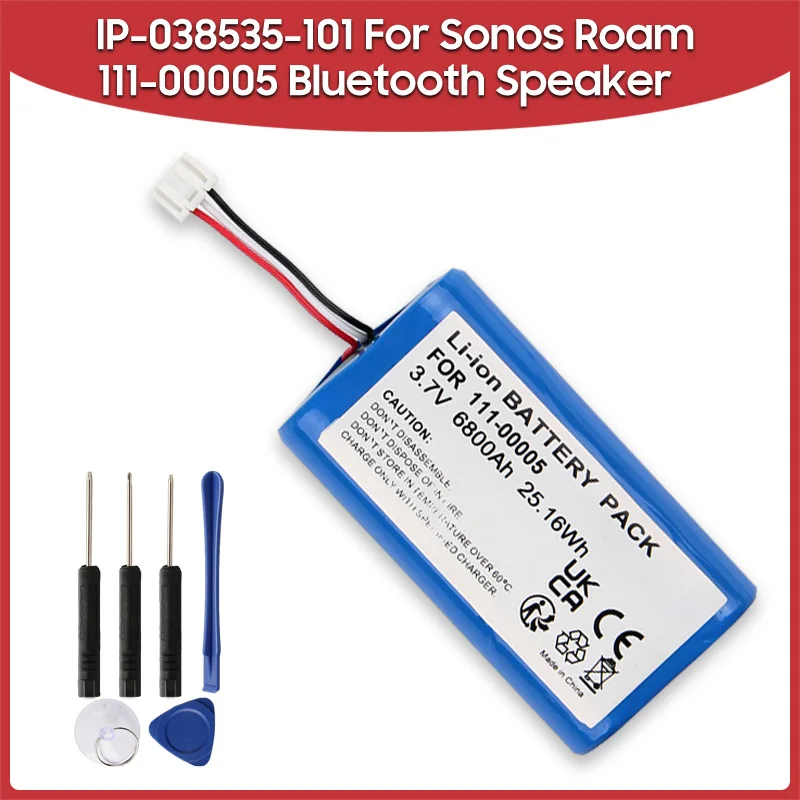 6800mAh Battery For Sonos Roam Speaker Battery IP-038535-101 111-00005 Rechargable Batteries With Free Tools