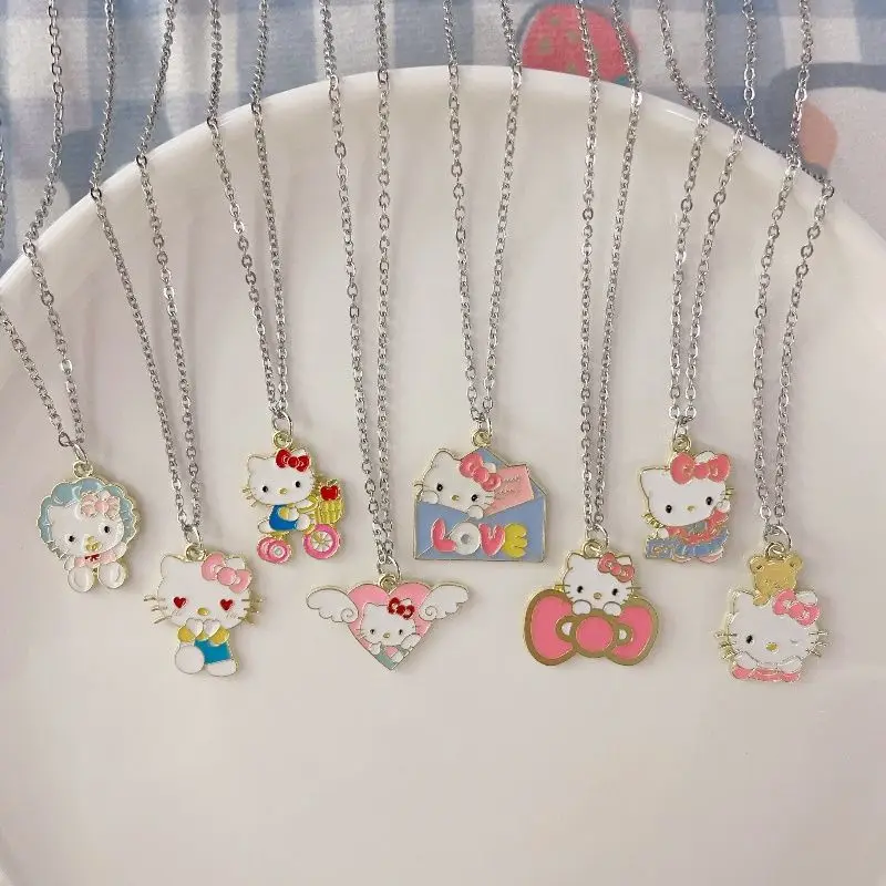 Lindo Collar Sanrio HELLO KITTY, Regalo para Estudiantes, Chicas, Parejas, Compañeras de Clase, Amigas, Accesorio Versátil, Dulce y Exquisito con Diseño de Dibujos Animados