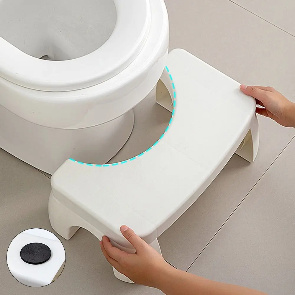 New Footrest Foot Rest Chair Plastic White Toilet Seat Stool Waterproof Anti Slip Foot Stool Bathroom