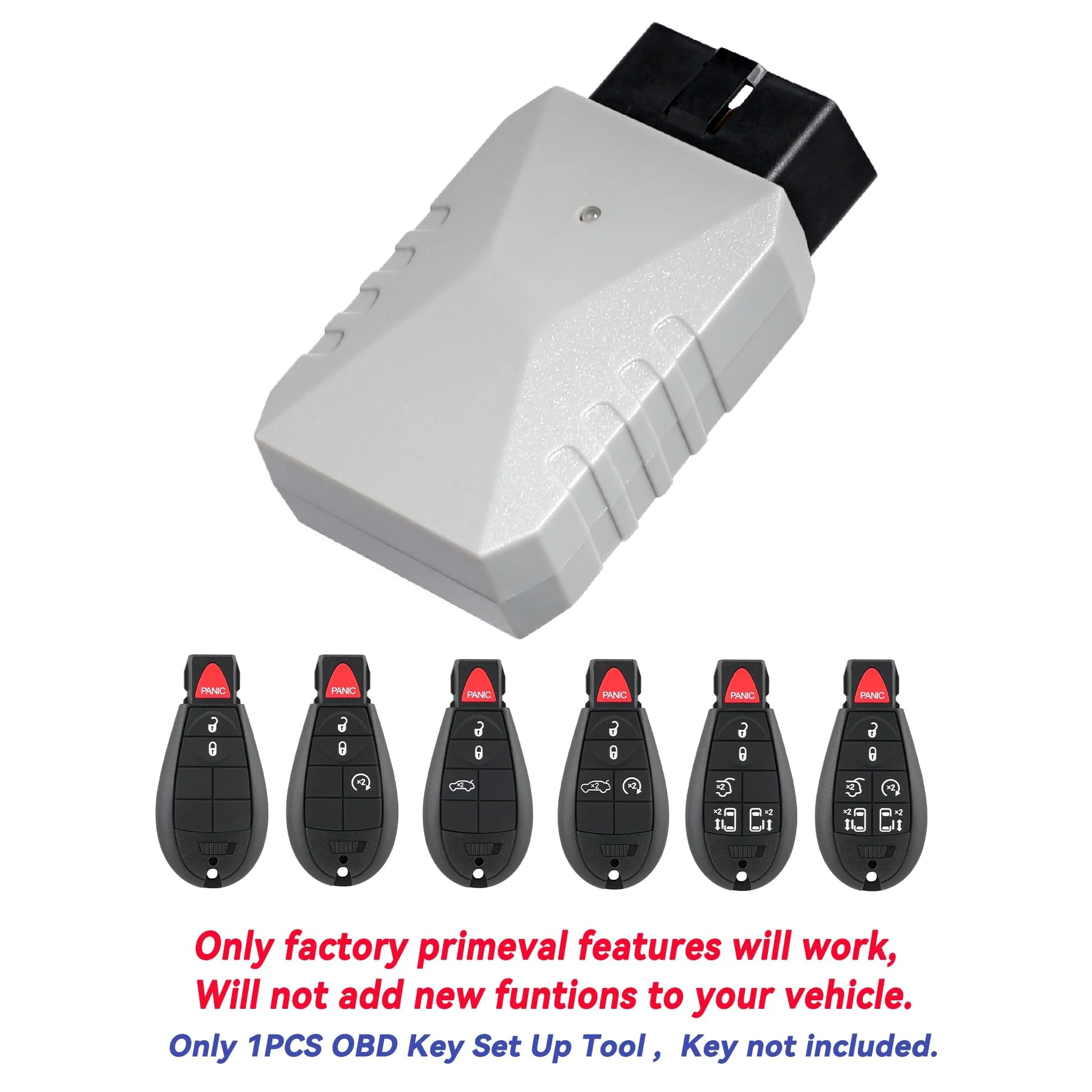 Picture 6: 2pcs OBD Key Fob Programmer Tool with Keyless Entry Remote - Compatible for Jeep/Dodge/Ram/Chrysler/Volkswagen | Programming kit