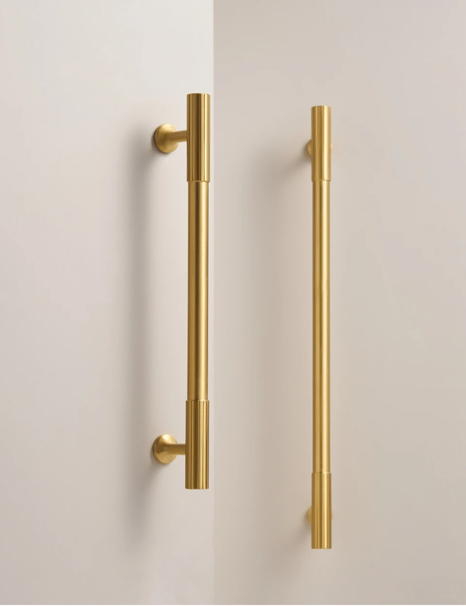 Nurlin Solid Brass Art Deco Vertical Lines Linear Kitchen Cabinet Knobs T Bars Bedroom Wardrobes Long Pull Drawer Handle
