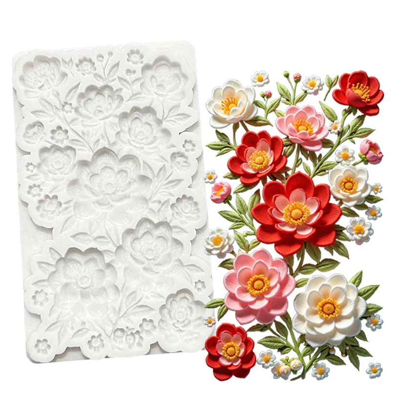 

Flower Silicone Sugarcraft Mold Resin Tools Cupcake Baking Mould Fondant Cake Decorating Tools