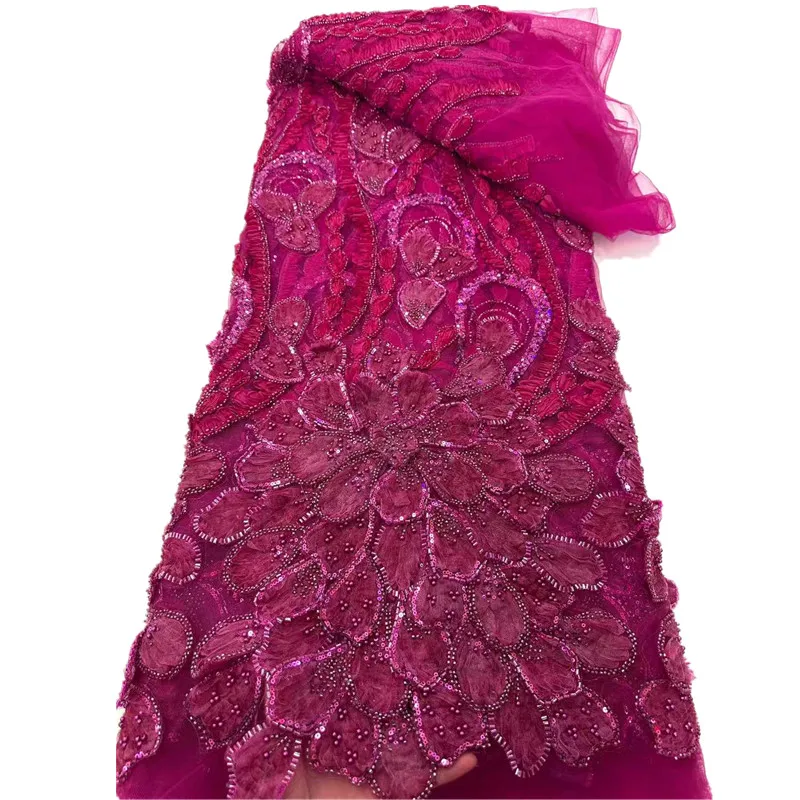 

Французское популярное кружевное платье с вышивкой 3D-цветами, элегантное, расшитое бисером, из африканской сетчатой ткани, с роскошными пайетками, для вечеринок и торжественных мероприятий