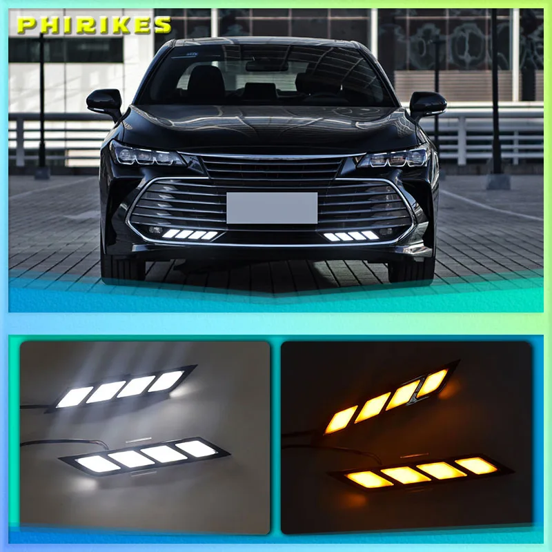 

For Toyota Avalon 2018 2019 LED Daytime Running Lights with Flowing Yellow Turn Signal Lamp Fog lamp Driving Lights