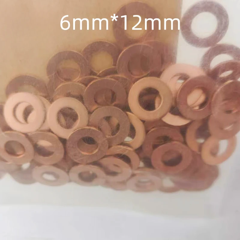 100pcs Diesel VE Pump Copper Gasket For Isuzu Oil Outlet Valve 6*12