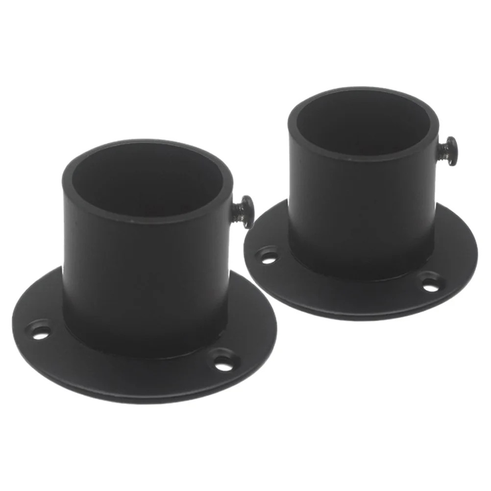 

2pcs Stainless Steel Pole Sockets Flange Holders Brackets Closet End Supports Heavy Duty Wardrobe Closet Rod Bracket Easy