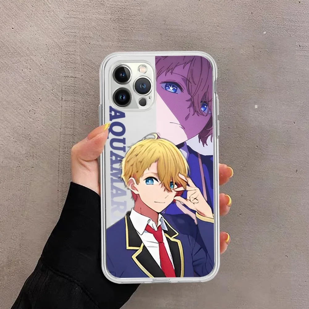 Oshi No Ko Anime Ai Hoshino Phone Case For IPhone 14 13 12 11 Pro Max Mini X Xs XR 6 7 8 Plus SE 2020 Transparent Case