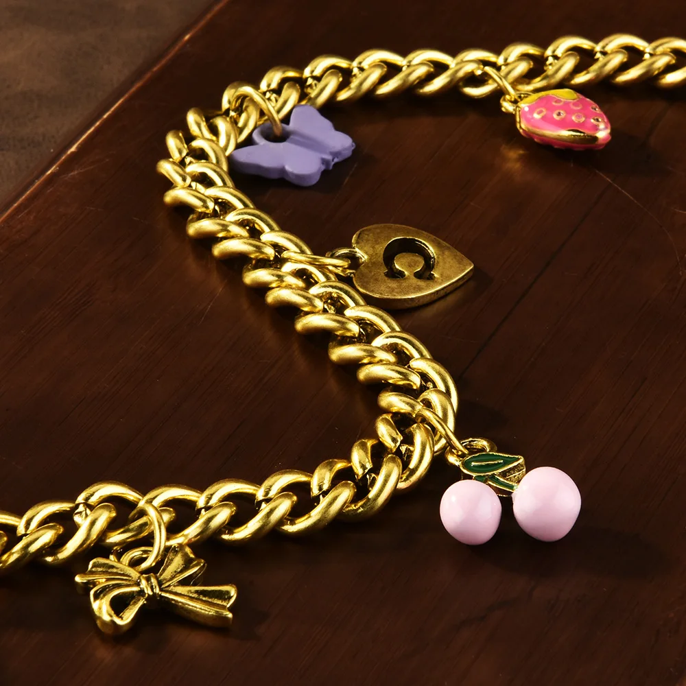 1 قطعة ساخنة جديدة مشرقة الكرز حقيبة سلسلة مفاتيح سحر ملون موضة سيارة مفتاح سلسلة الزهور المعدنية حلقة رئيسية هدايا رائعة تذكارية