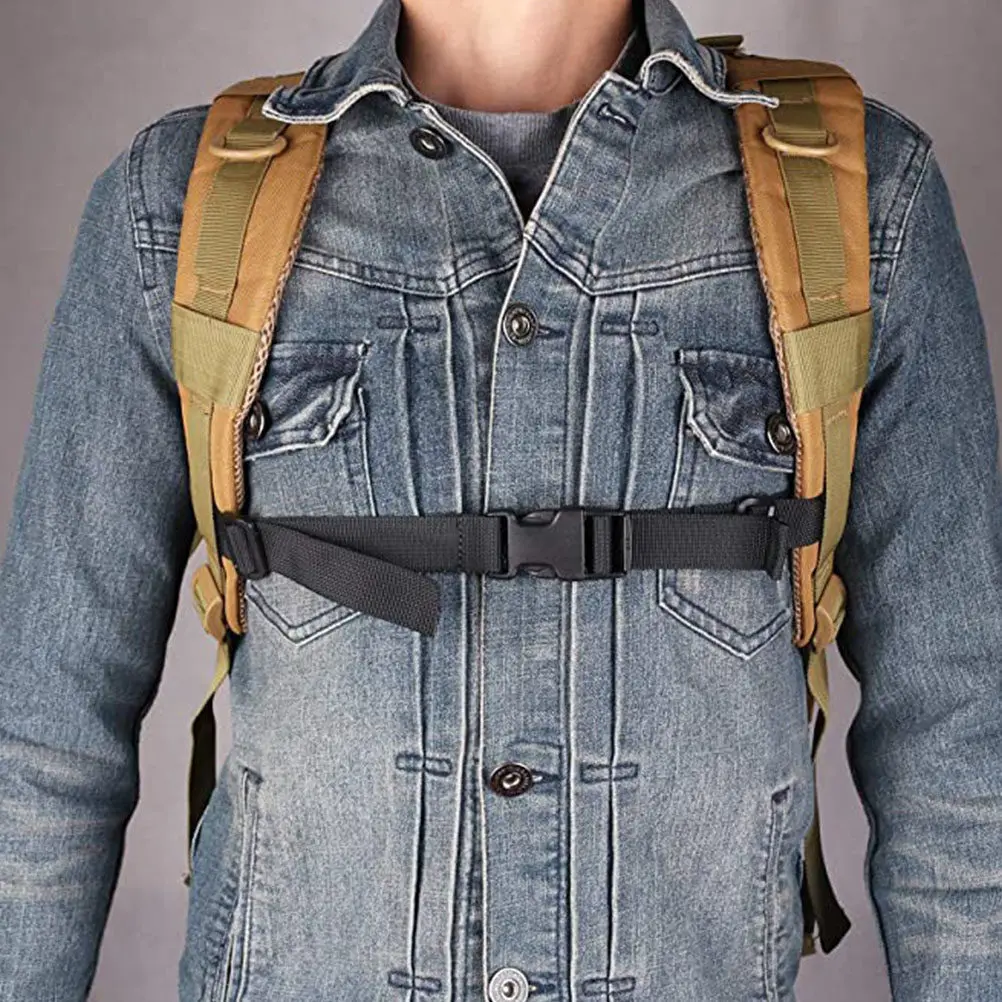 

2Pcs Backpack Straps High-Class Nylon ABS Adjustable Quick Release Heavy Duty Chest Belts Outdoor Camping Travel Fixing Straps