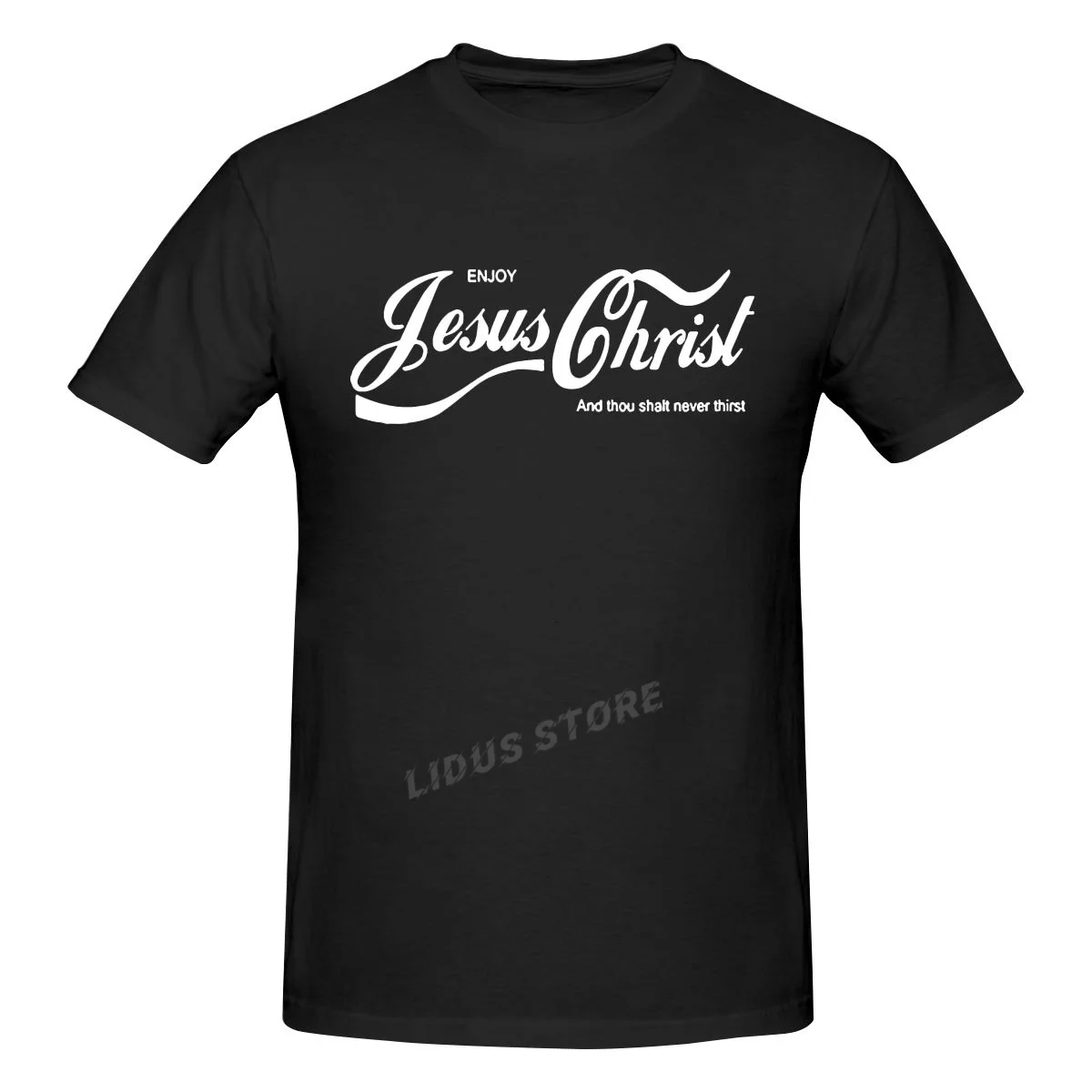 

Enjoy Jesus Christ The Real King Christian Funny T Shirt Faith Prayer Graphic Fashion New Cotton Short Sleeve Harajuku T-shirt