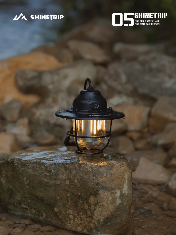 Portable Retro Pinecone Camping Light Waterproof Rechargeable Long Battery Life Suitable as Tent Ambient Light or Night Light