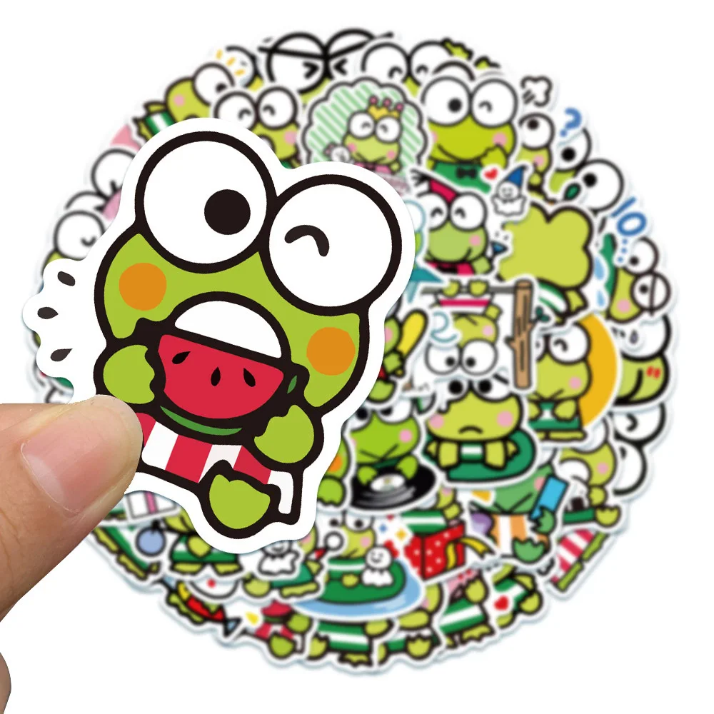 10/30/50pcs KEROKERO KEROPPI Sanrio Stickers Cute Big Eye Frog Cartoon Sticker for Kids Toy Phone Water Bottle Skateboard Decals