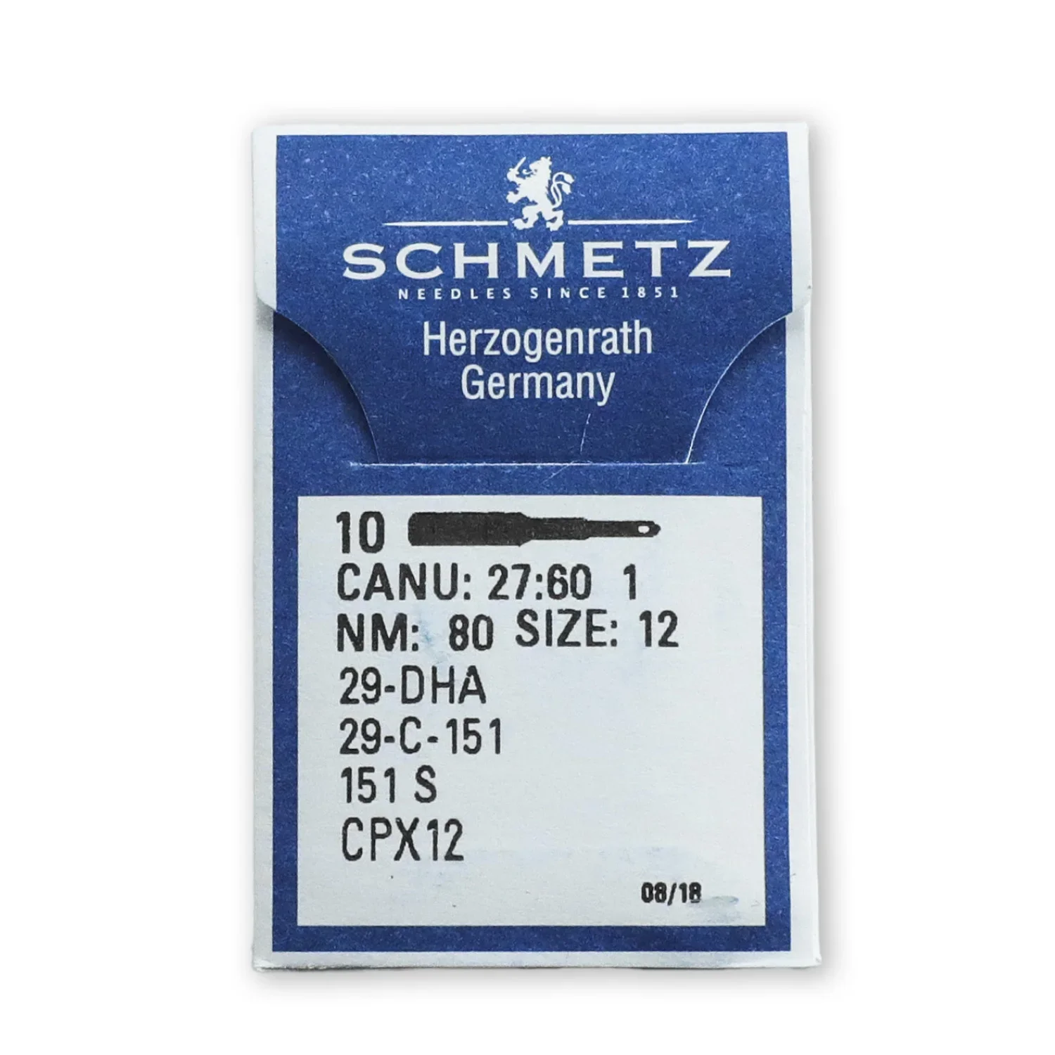 10PCS CPX12 Schmetz Needles For Industrial Pinpoint Decoration Sewing Machine 29-DHA | 29-C-151 | 151 S Made in Germany