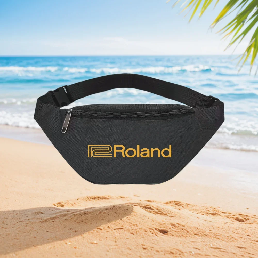Roland Logo Stylish Men's Wallet Unique Design Waist Backpack Crossbody Chest Bag Street Casual Sporty Fashionable Simple Printe