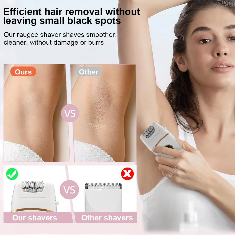 ماكينة حلاقة كهربائية للنساء تحت الإبط والساقين ماكينة تشذيب الجسم للسيدات IPX7 ماكينة حلاقة مقاومة للماء مزيل شعر لا تشوبه شائبة وغير مؤلم