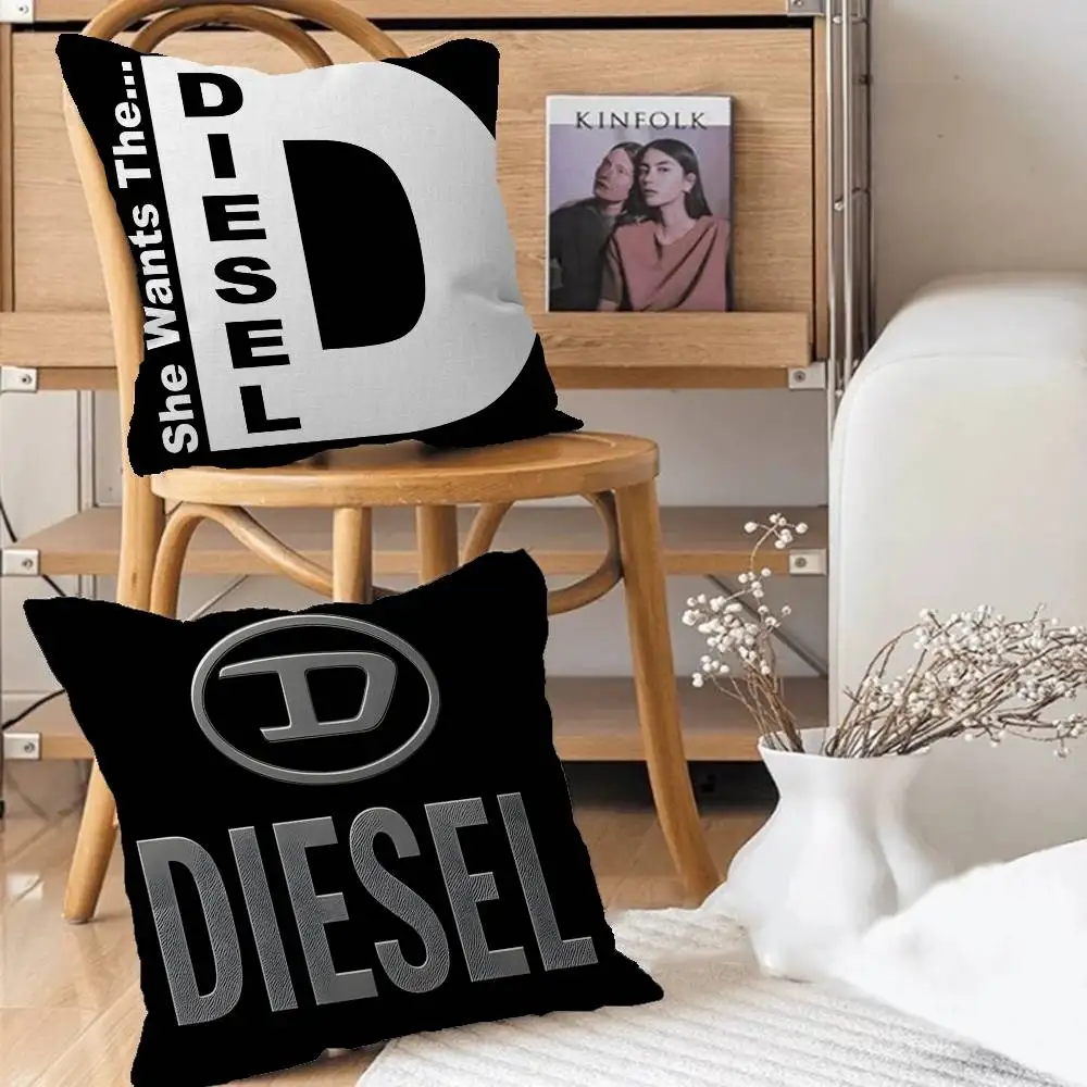 D-DIESEL Logo Pillow Cover Sofa Cushion Cover Home Room Decoration Children Gift