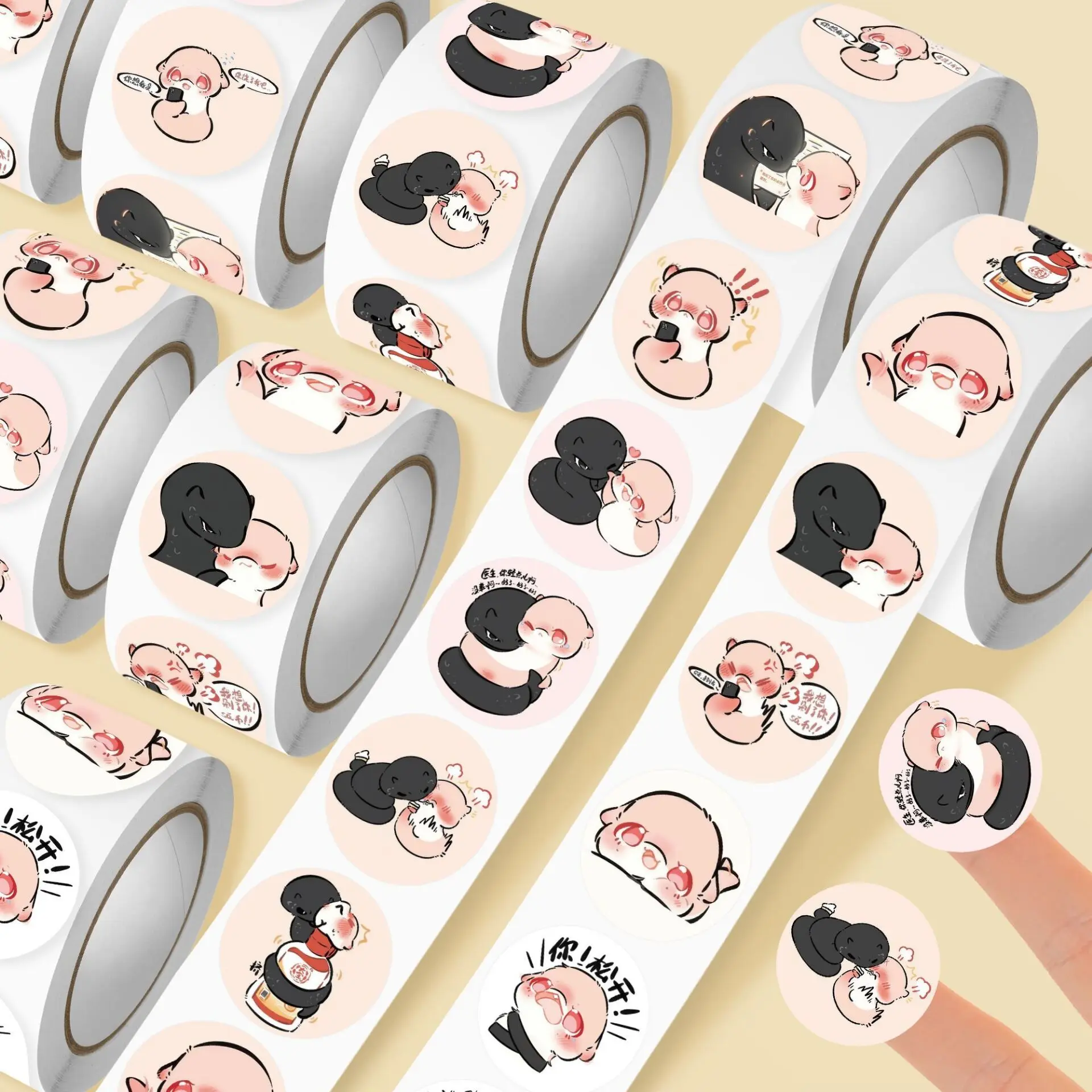 설탕 아내와 뱀 남편의 창의적이고 생생한 커플 스티커인 '역사적 사랑' 뱀 모양의 귀여운 곱슬 스티커 Ziyu Tian Lei